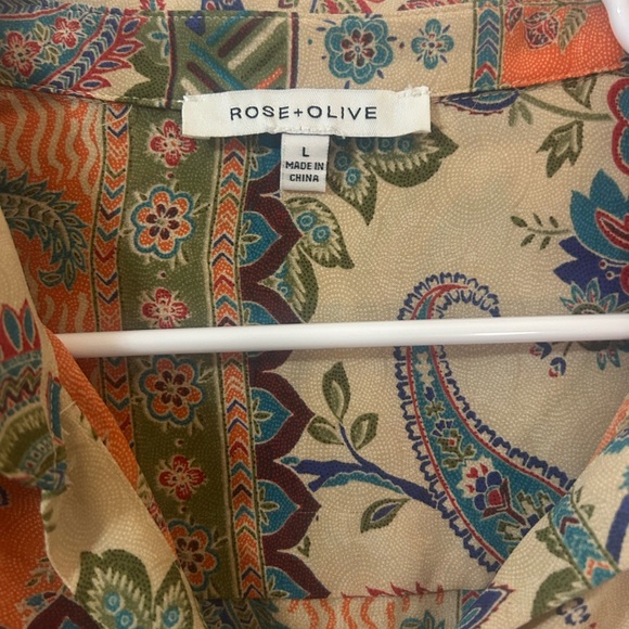 Rose & Olive Multicolor Collared Paisley Blouse - Picture 4 of 4